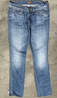 Mother Denim Holy Rascal Still Behind the Hustle Jeans Size 25 Blue Straight